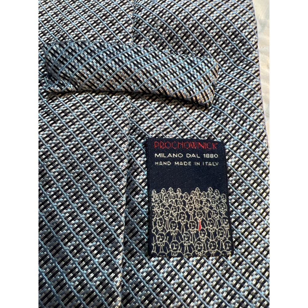 Prochownick Milano Dal 1880‎ handmade silk tie Italy blue quietluxury